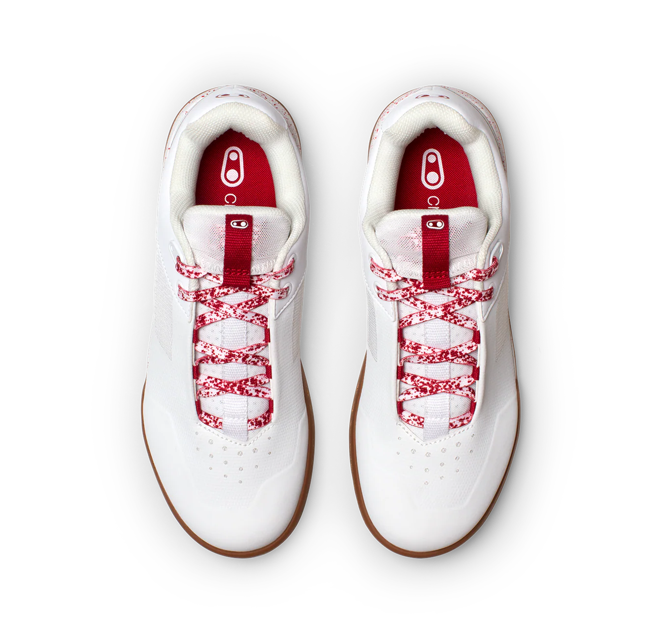 Stamp Lace Flat Shoes - White/Red Splatter - Image 6